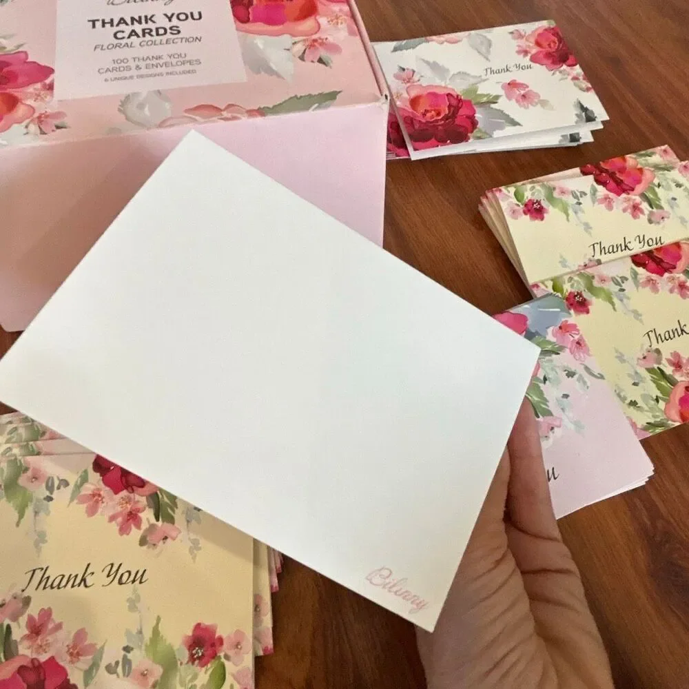 Bilinny Bulk 73 thank you cards floral collection with envelopes six designs bla